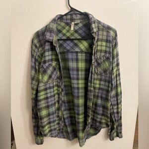 Passport Flannel Green and Blue XL